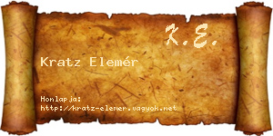 Kratz Elemér névjegykártya